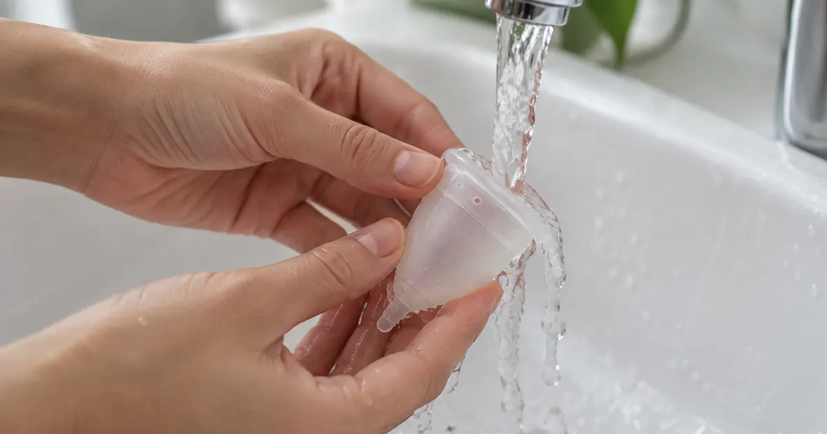 Làm sạch và kiểm tra vành cùng lỗ thông khí của cốc nguyệt san