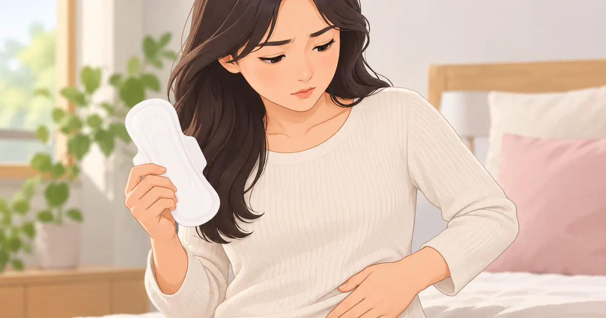 Minh họa cách nhận biết băng vệ sinh ban ngày cần được thay