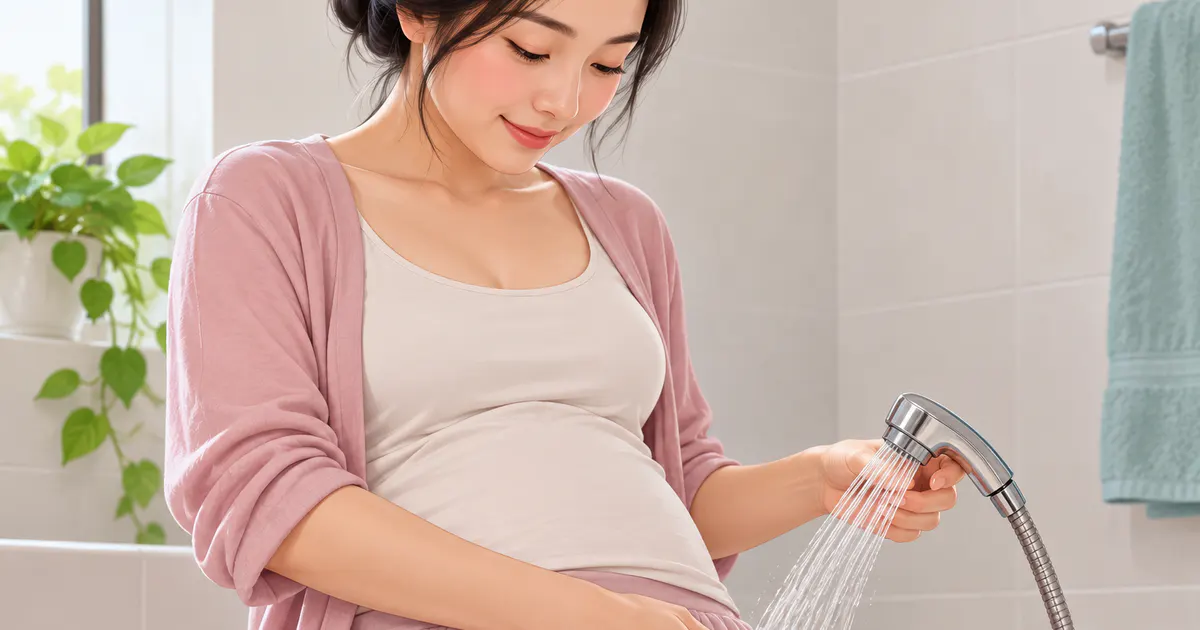 Minh họa vệ sinh nhẹ nhàng phần bên ngoài vùng kín khi mang thai
