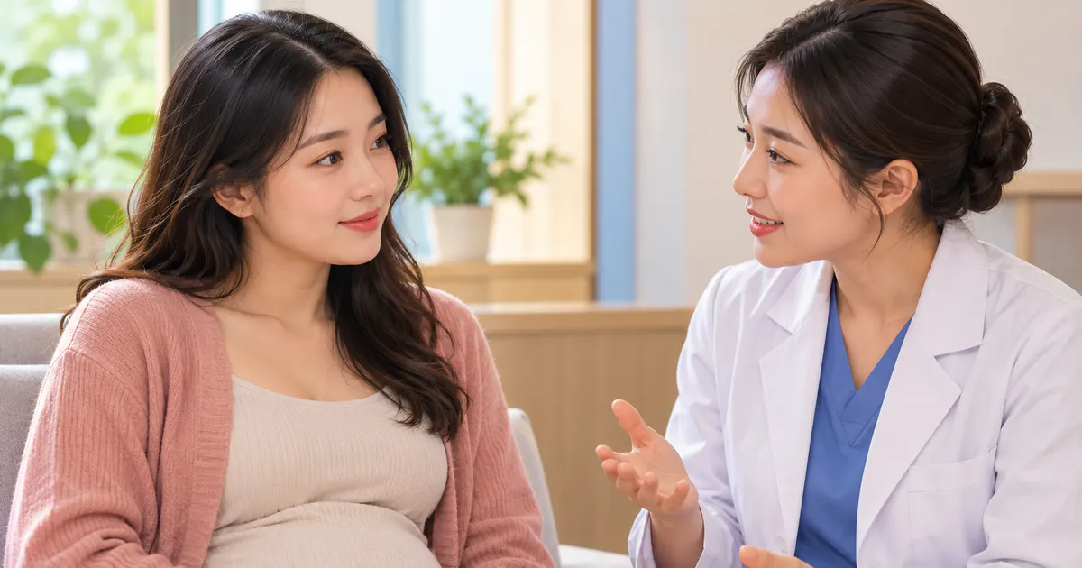 Thai phụ trao đổi với nhân viên y tế khi vùng kín có triệu chứng bất thường