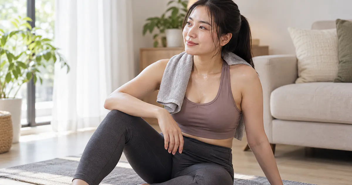 Phụ nữ mặc đồ thể thao kín đáo nhận biết mồ hôi và ma sát khi giảm cân nhanh