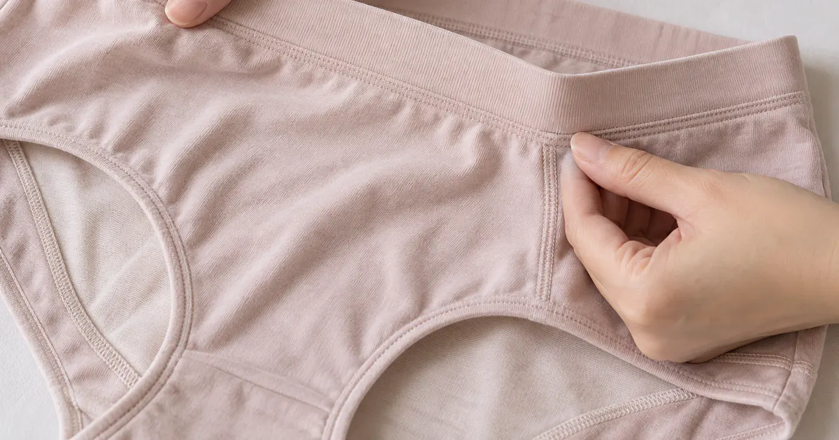 Kiểm tra đường may và cạp quần lót mềm cho mẹ bầu