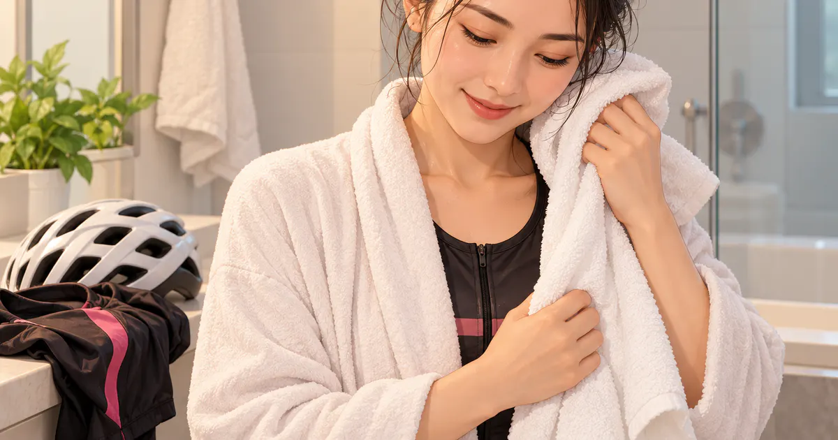 Thay quần áo ẩm và lau khô nhẹ nhàng sau khi đạp xe