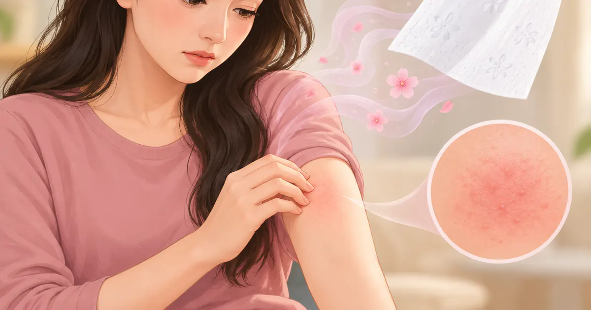 Minh họa nguy cơ hương liệu gây khó chịu cho vùng da nhạy cảm