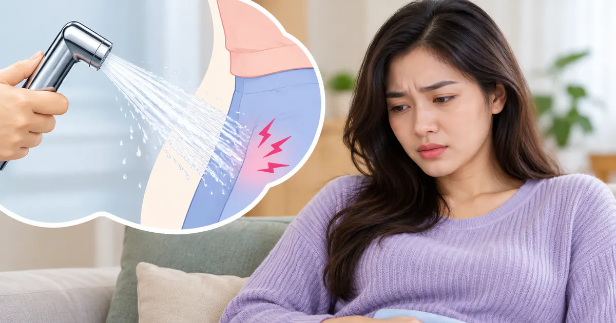 Nhận biết cảm giác khó chịu sau khi dùng vòi xịt và chăm sóc nhẹ nhàng