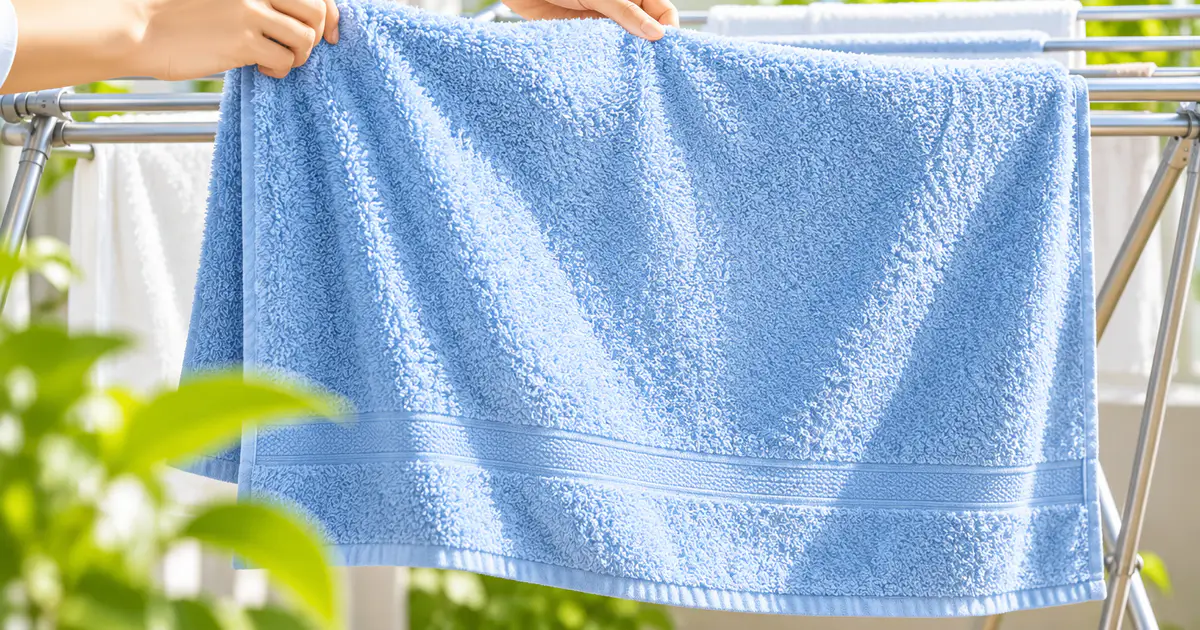 Khăn sạch được phơi mở rộng ở nơi khô thoáng