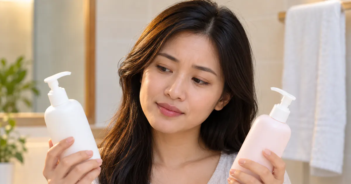 Phụ nữ cân nhắc dung dịch vệ sinh có hương liệu có phù hợp với da nhạy cảm bên cạnh sản phẩm không nhãn