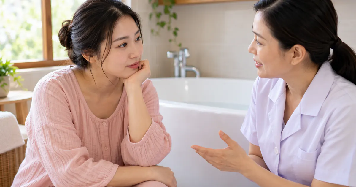 Mẹ sau sinh tìm hiểu khi nào có thể ngâm mình sau sinh bên cạnh phòng tắm sạch sẽ
