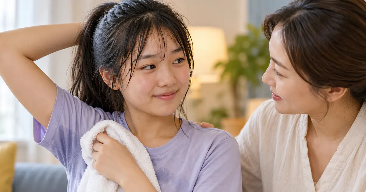 Trẻ nhận biết mùi mồ hôi sau vận động và trao đổi với phụ huynh