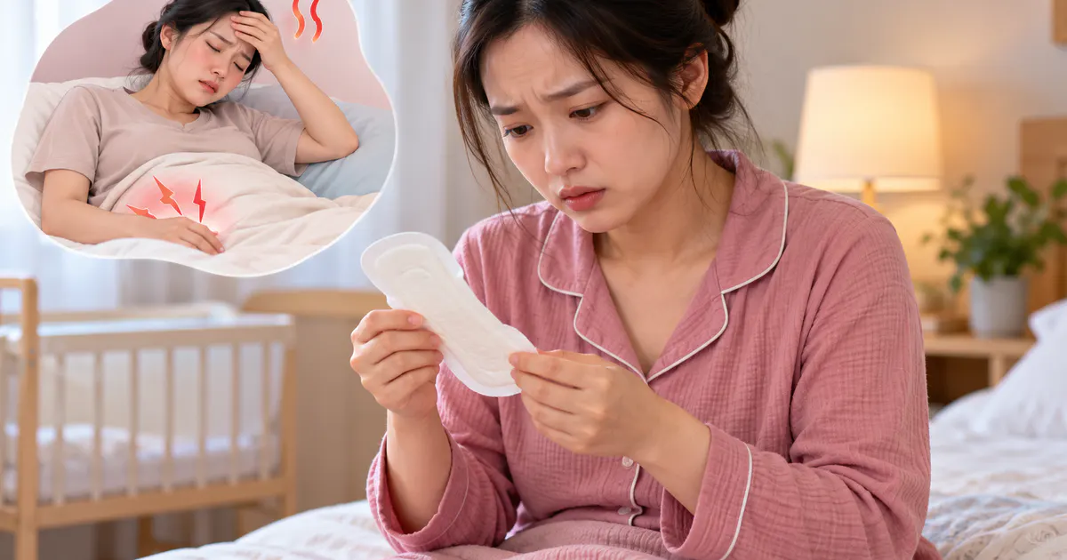 Minh họa mẹ sau sinh nhận biết sản dịch bất thường cần đi khám
