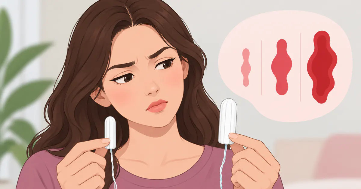 Minh họa lựa chọn độ thấm hút tampon theo lượng kinh