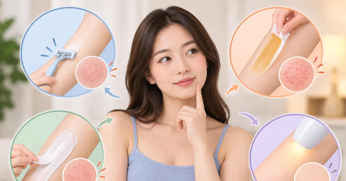 Minh họa các tác động khác nhau có thể gây kích ứng khi loại bỏ lông