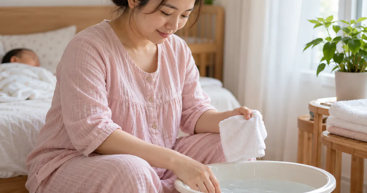 Mẹ sau sinh chăm sóc vệ sinh vùng kín sau sinh thường trong tuần đầu nhẹ nhàng tại nhà