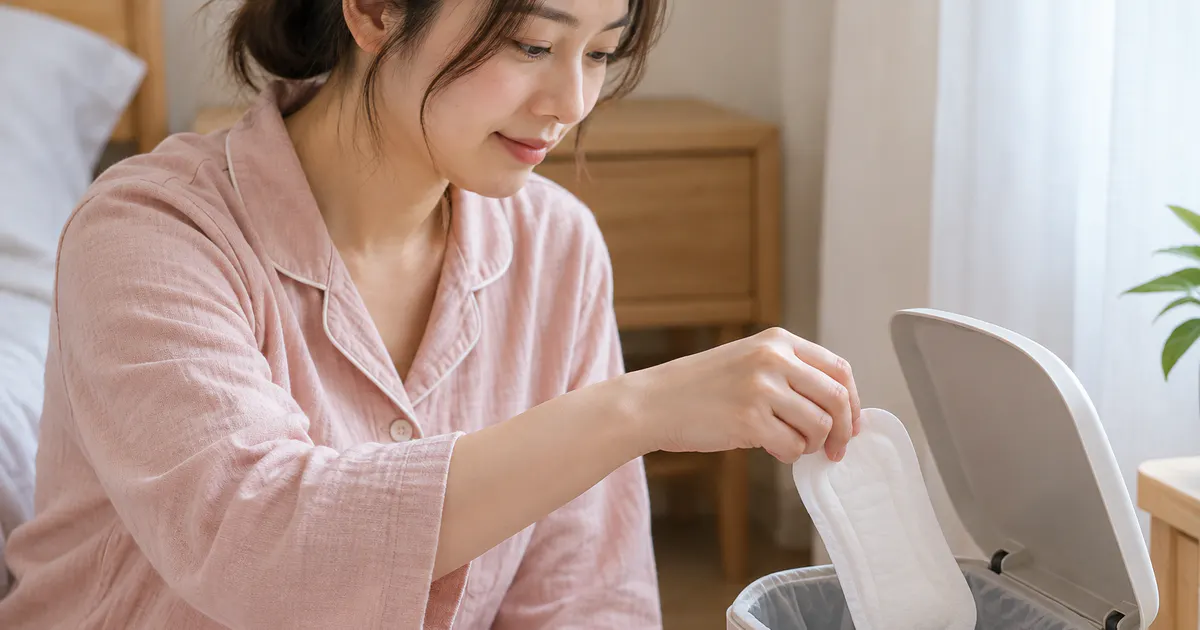 Mẹ sau sinh thay và bỏ sản phẩm thấm hút đúng cách