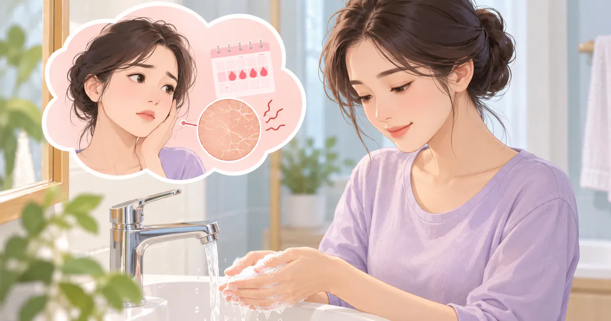 Minh họa vệ sinh nhẹ nhàng khi vùng kín có cảm giác khô ráp